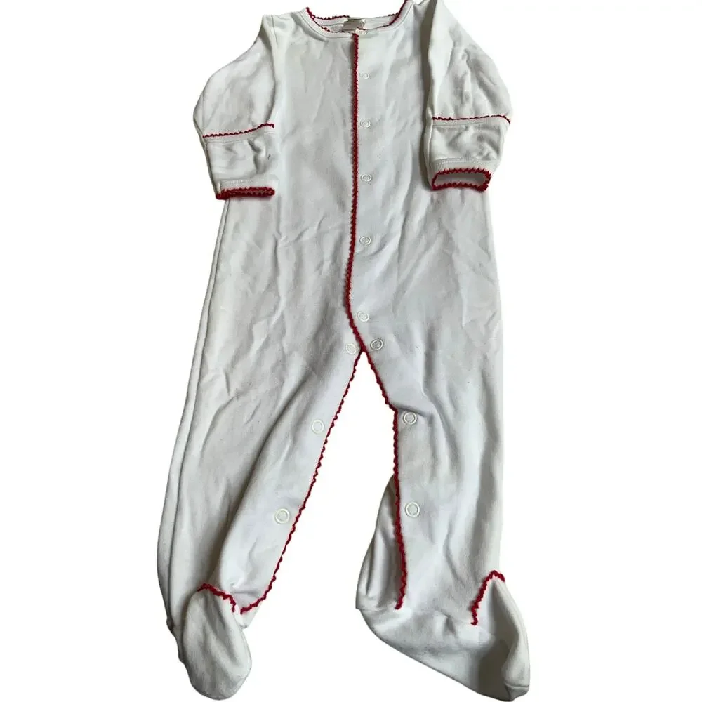Zuccini Kids white one piece‎ with red trim 9-12 mo